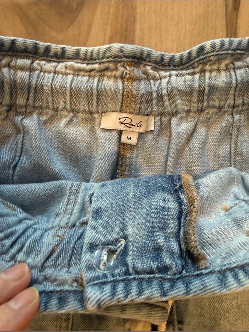 NEW RAILS High Rise Wide Leg Drawstring Denim Trousers Pants Jeans Look.  Size M - Picture 6 of 13